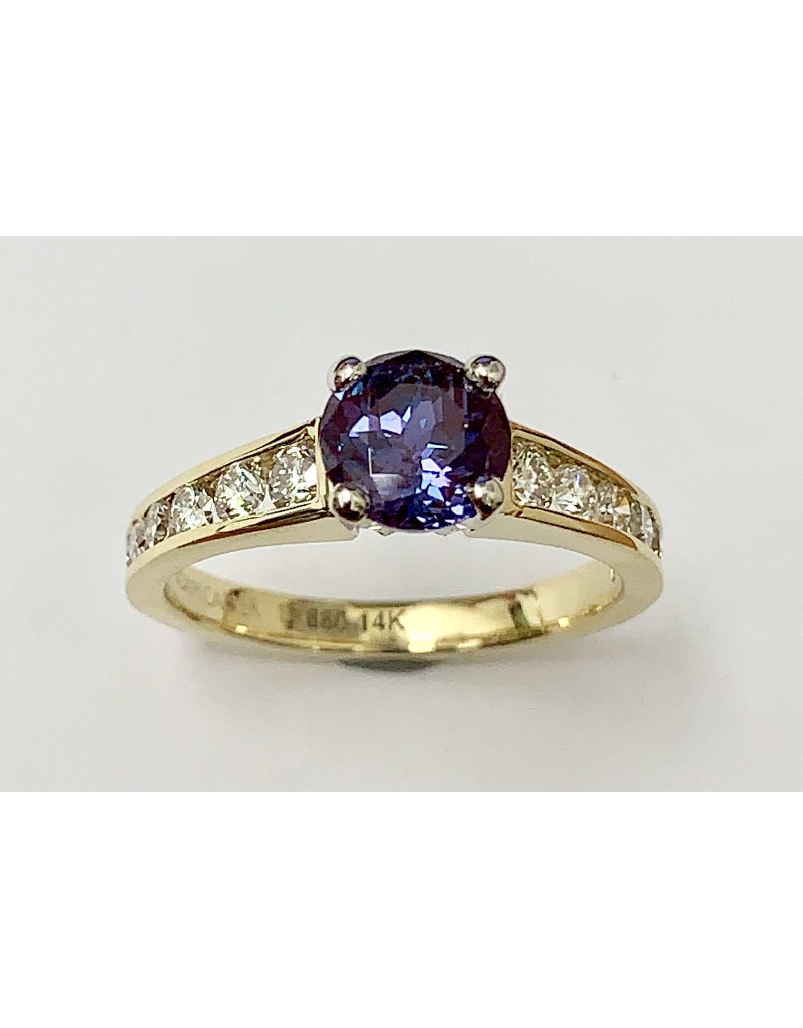 Noam Carver 1.26ct Lab Created Alexandrite & Diamond Ring 14KY