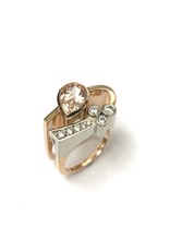 Morganite & Diamond Ring 14KWR