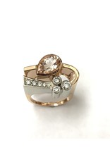 Morganite & Diamond Ring 14KWR