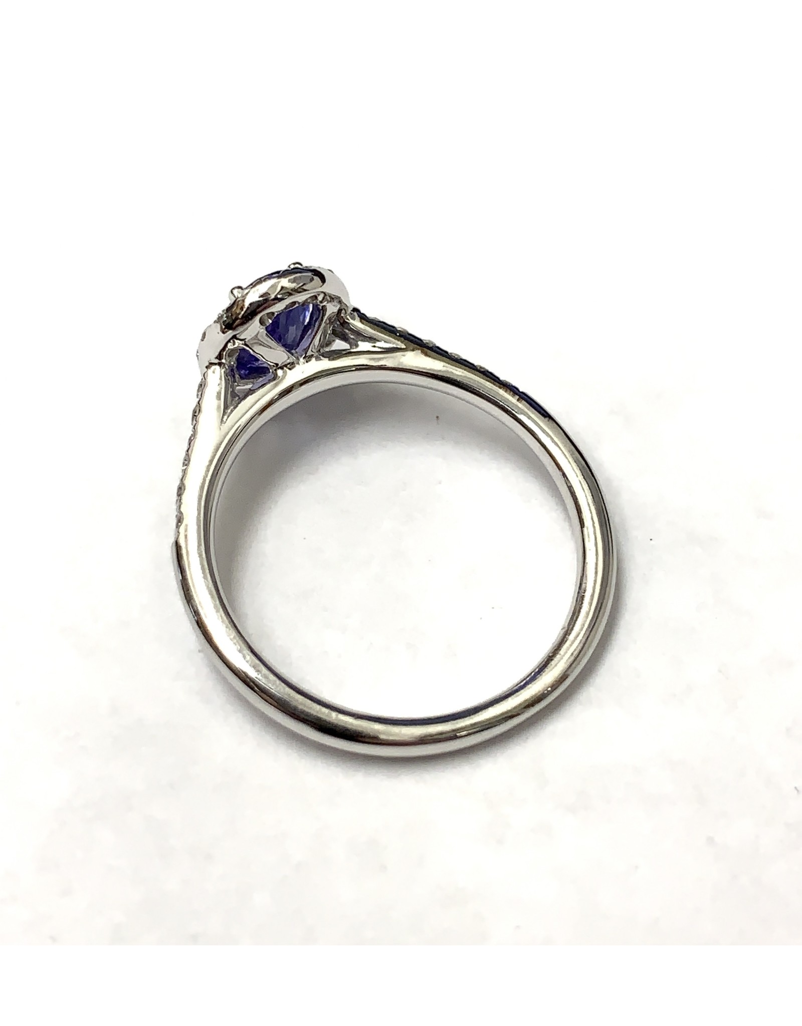 0.75ct Tanzanite & Diamond Halo Ring 14KW