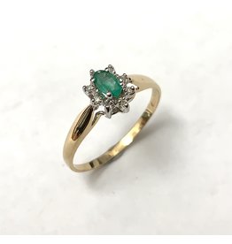 Emerald & Diamond Cluster Ring