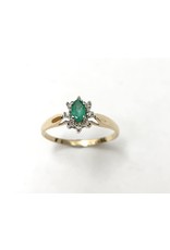 Emerald & Diamond Cluster Ring 10KYW