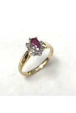 Ruby & Diamond Cluster Ring 10KYW