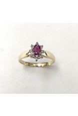 Ruby & Diamond Cluster Ring 10KYW