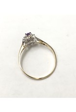 Amethyst & Diamond Cluster Ring 10KYW