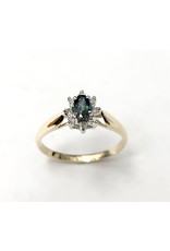 Sapphire & Diamond Cluster Ring 10KYW
