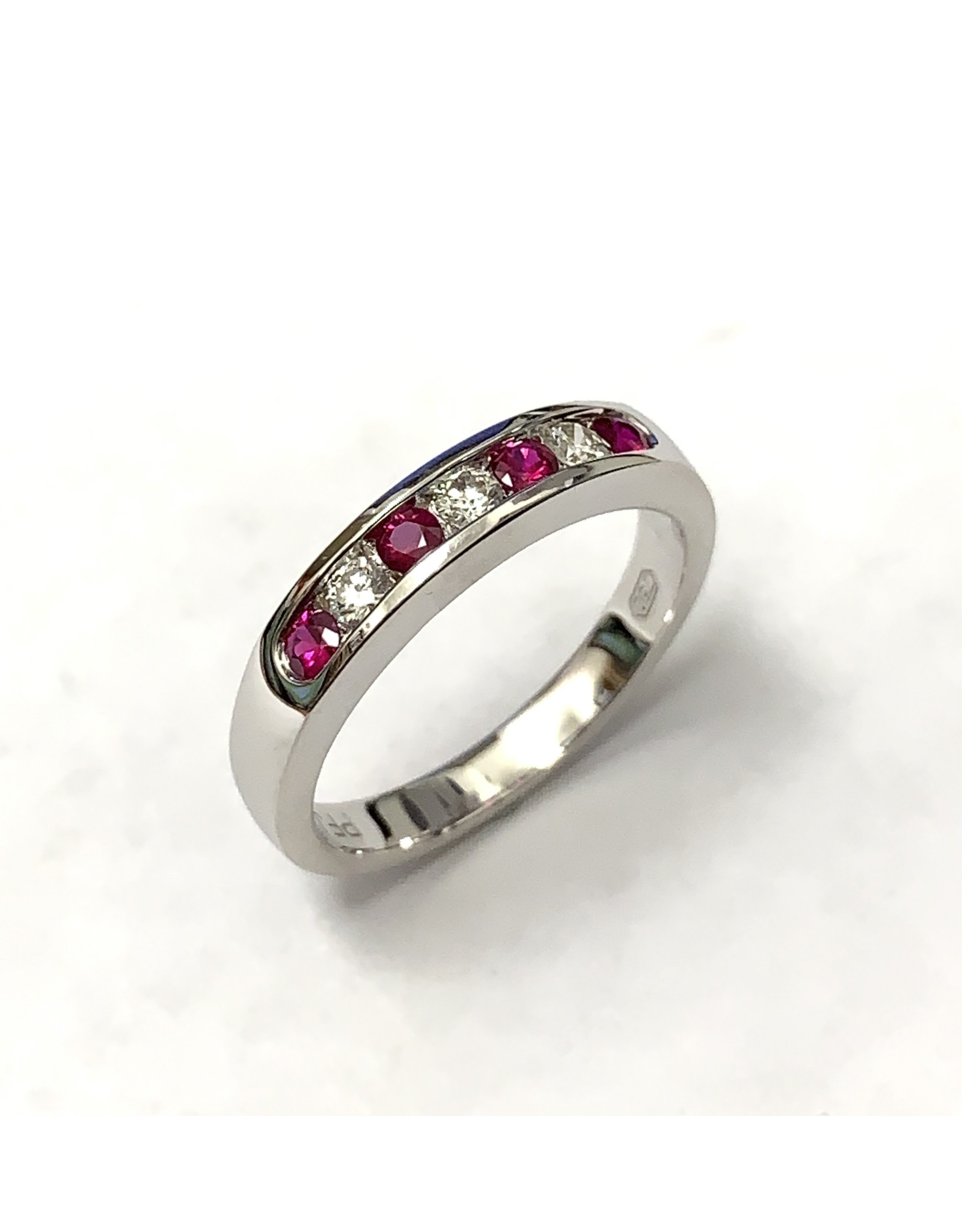 channel set ruby diamond ring