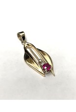 0.39ct Ruby & Diamond Pendant 14KYW