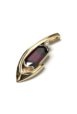 5.10ct Rhodolite Garnet & Diamond Pendant 14KY