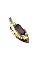 5.10ct Rhodolite Garnet & Diamond Pendant 14KY