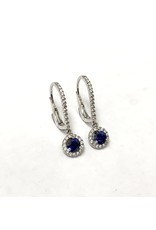 Drop Sapphire & Diamond Earrings 18KW