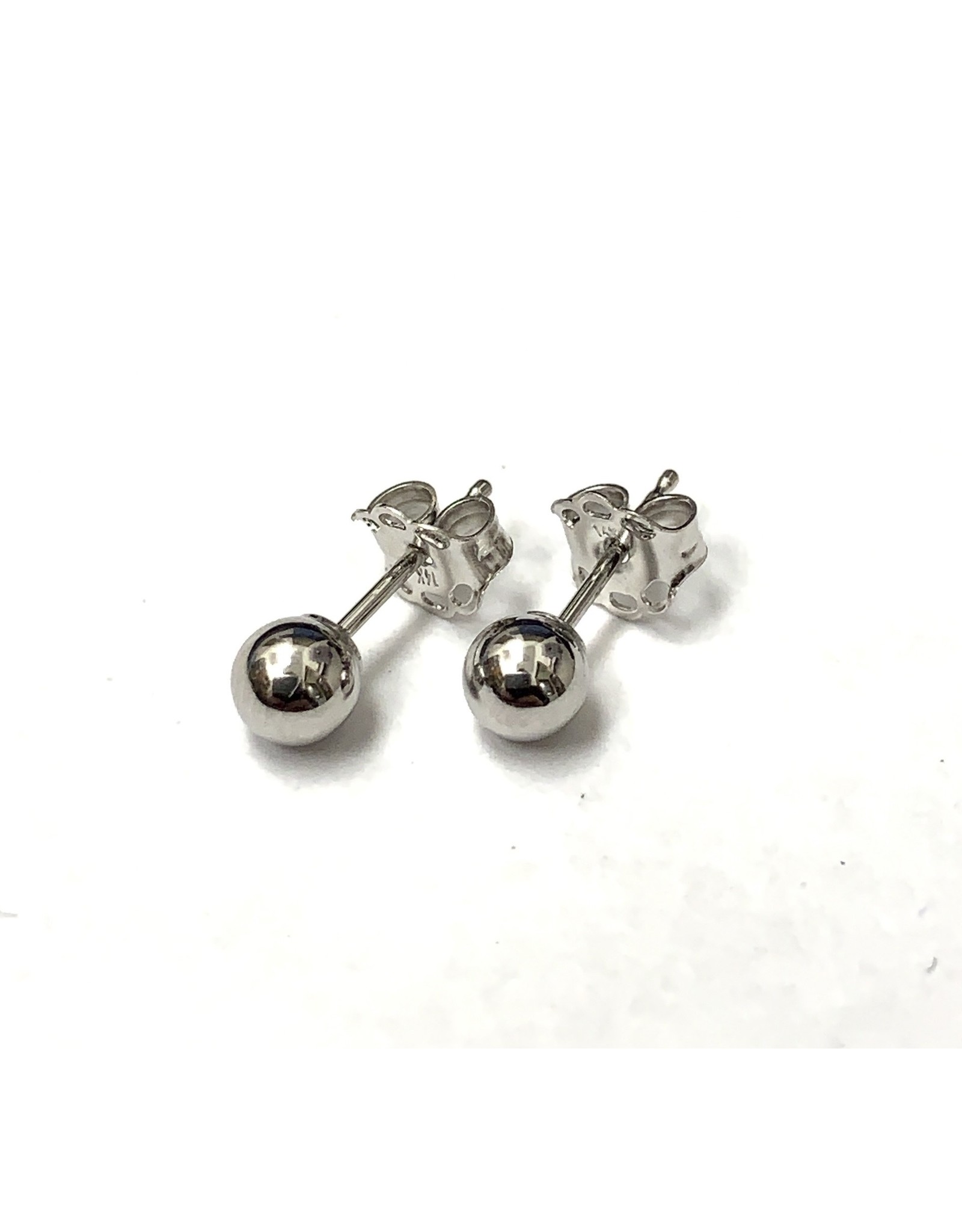 5mm Ball Stud Earrings 14KW