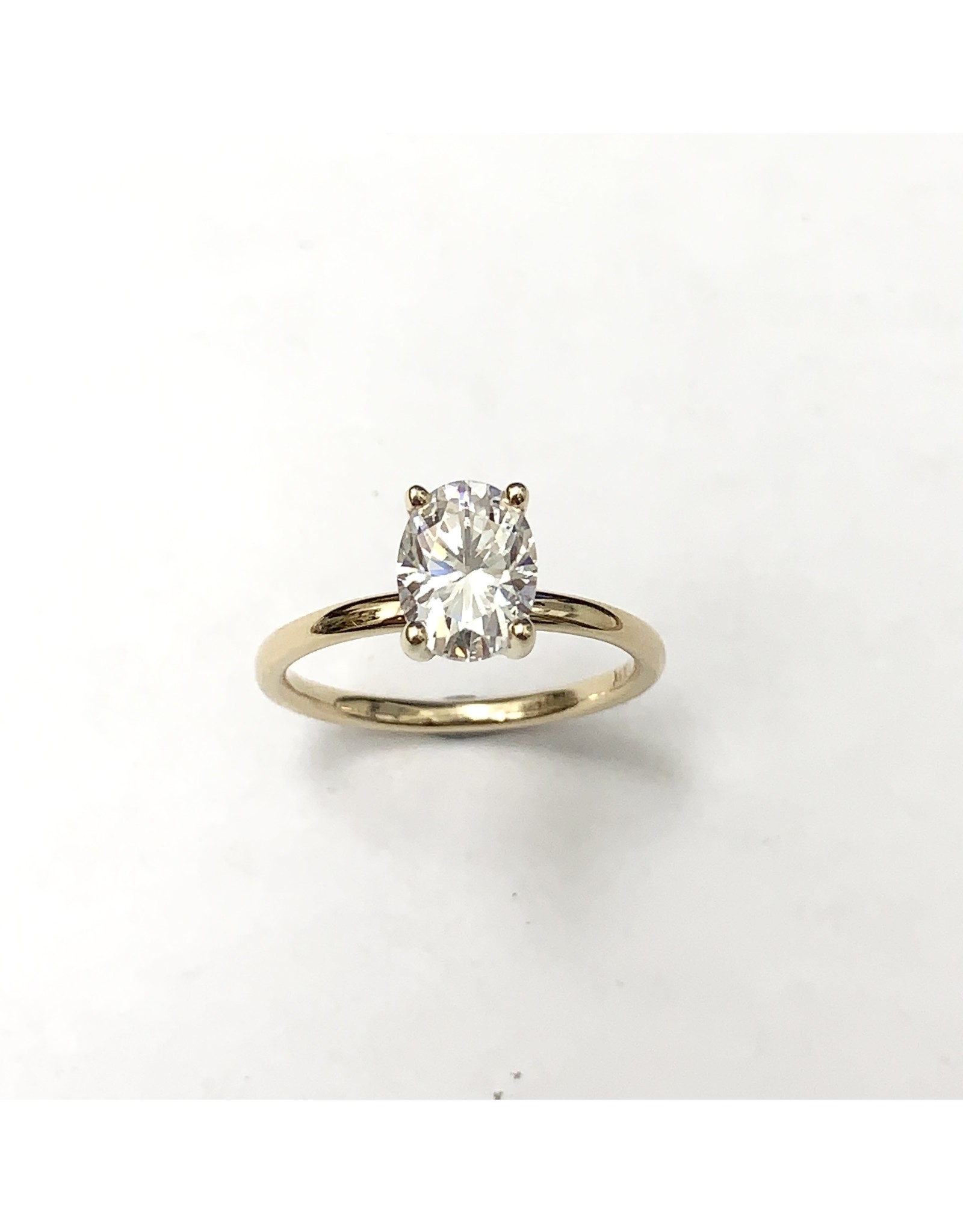 Oval Moissanite Solitaire Ring 14KY
