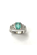 1.07ct Colombian Emerald and Diamond Ring 14KW