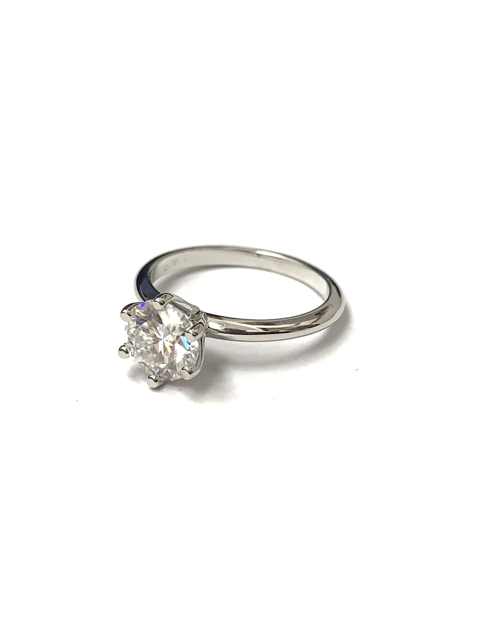7mm Moissanite Solitaire Ring 14KW