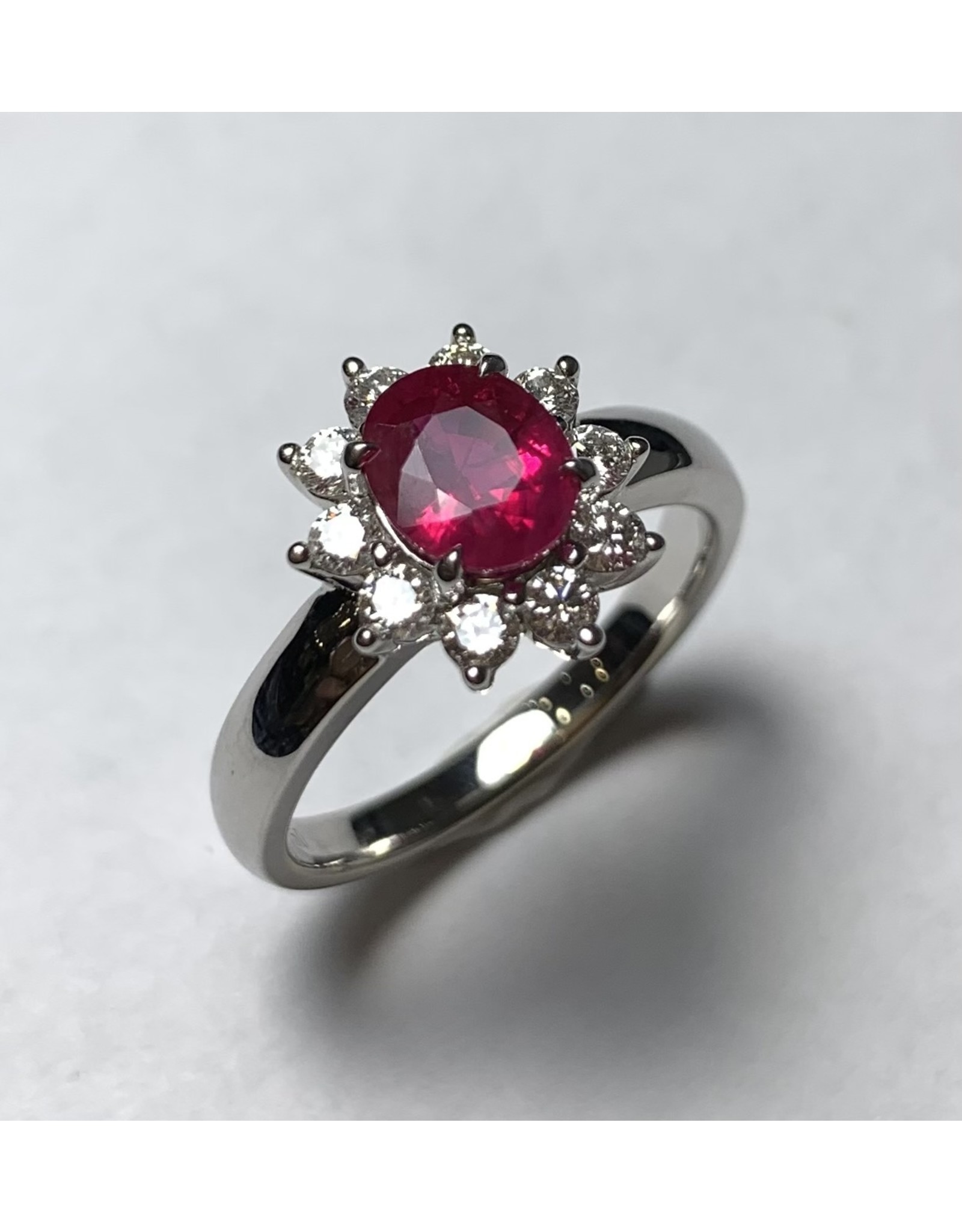 1.16ct Ruby & Diamond Ring 18KW