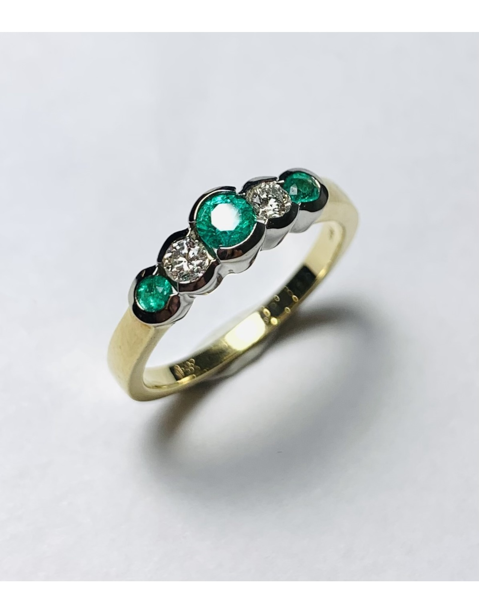 Emerald & Diamond Ring14KY