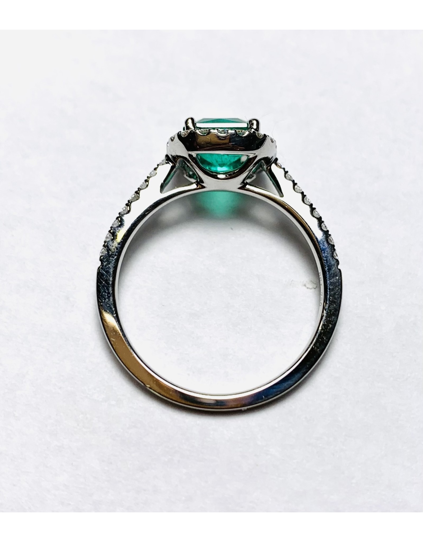 1.06ct Emerald & Diamond Ring 18KW