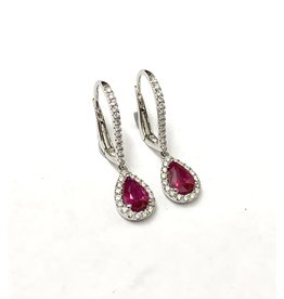 Drop Ruby & Diamond Earrings