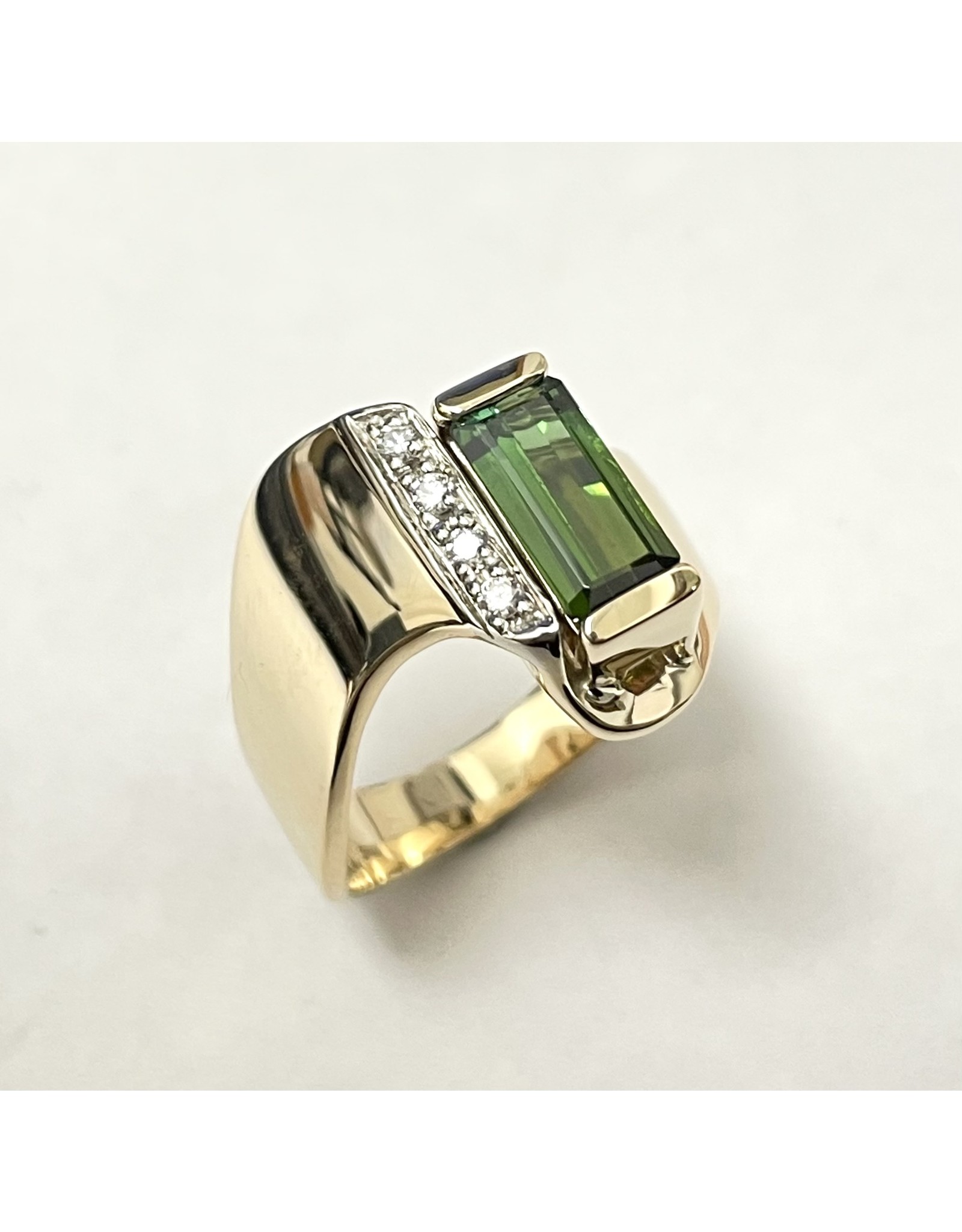 Custom Tourmaline & Diamond Ring 14KY