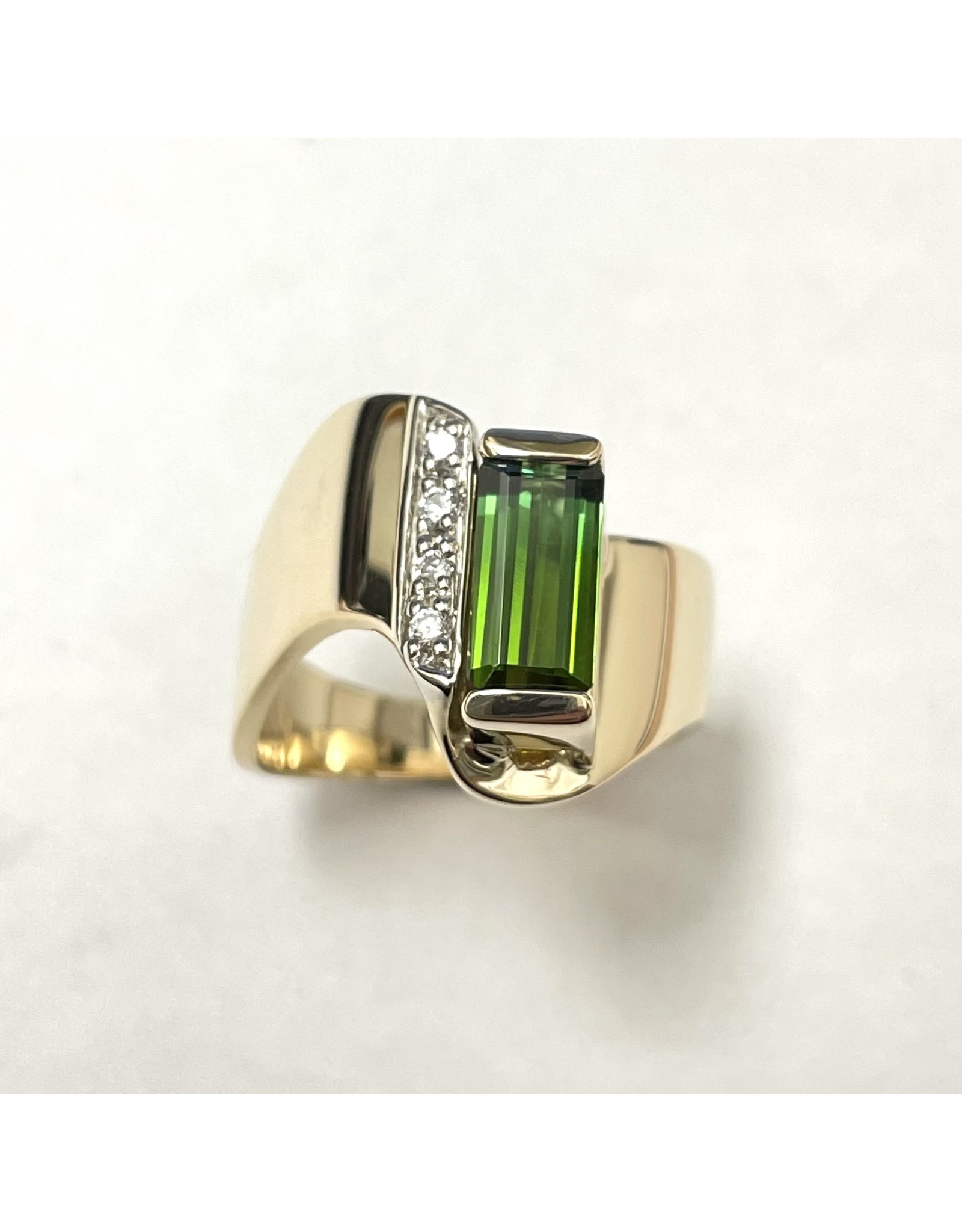 Custom Tourmaline & Diamond Ring 14KY