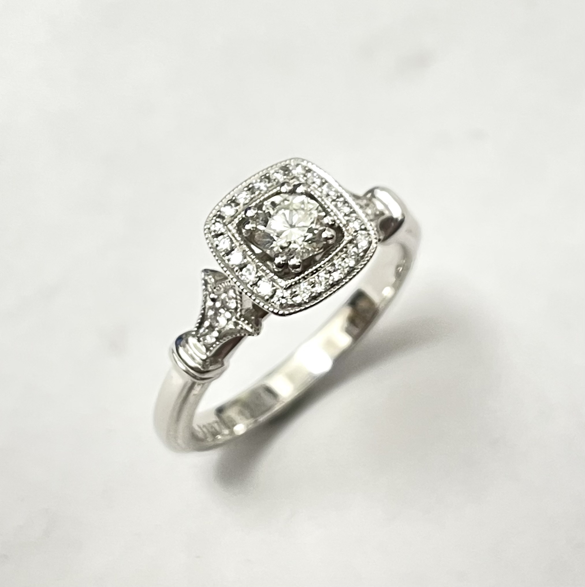 Cushion Halo Diamond Ring (0.40ctw) Forest of Jewels