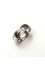 Crown Ring Dome Center Wedding Band 10KW