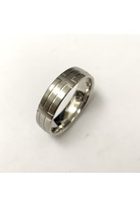 Crown Ring Cross Patterned Wedding Band 10KW