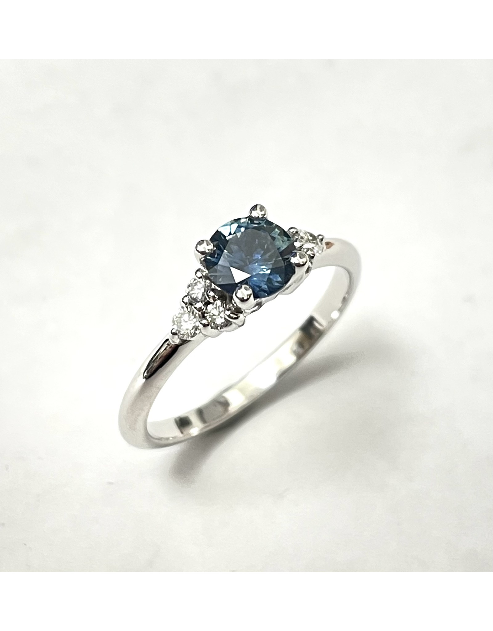 0.73ct Montana Sapphire & Diamond Ring 14KW