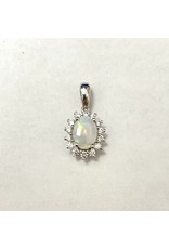 Opal & Diamond Pendant 14KW