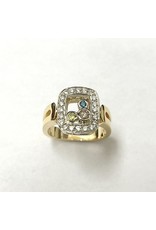 Coloured & Colourless Diamond Ring 14KWY