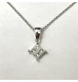 Invisible Set Diamond Pendant