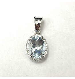 Aquamarine & Diamond Pendant