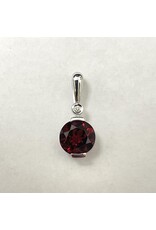 Garnet & Diamond Pendant 14KW