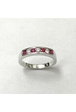 Ruby & Diamond Channel Set Ring 14KW