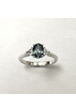1.05ct Montana Sapphire & Diamond Ring 18KW