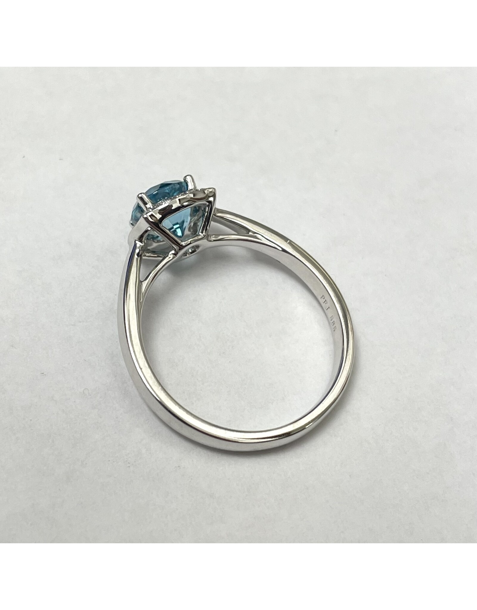 1.73ct Blue Zircon & Diamond Ring 14KW