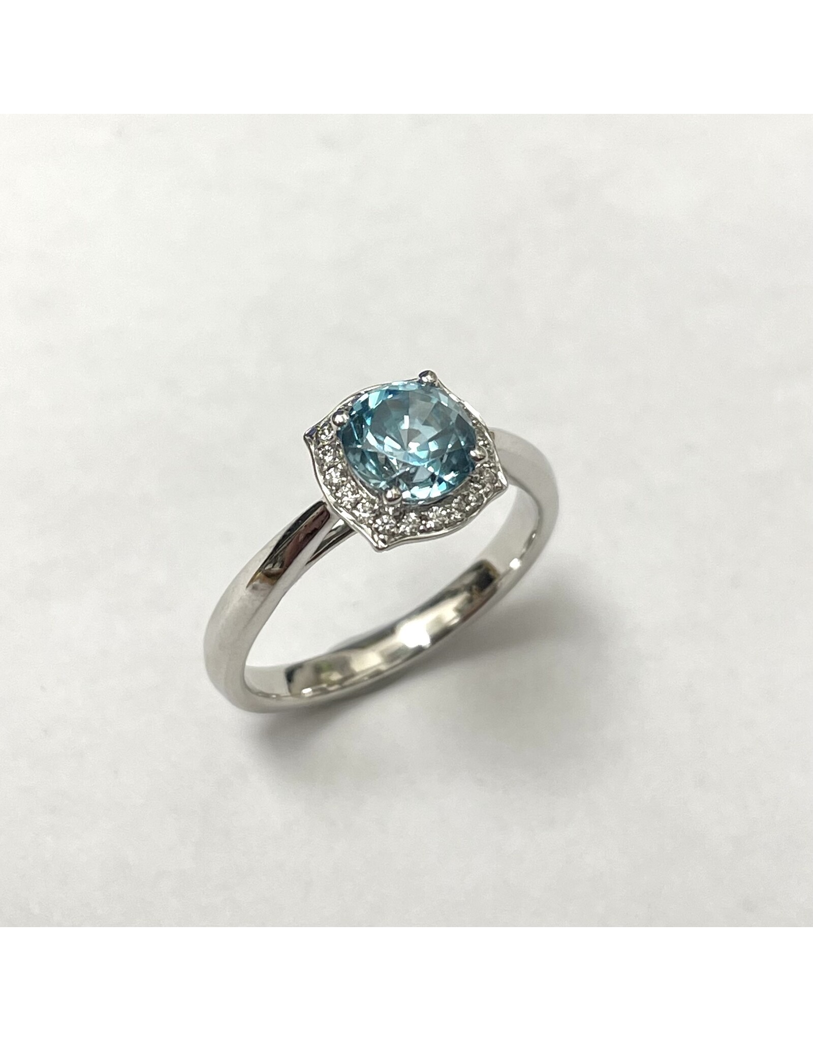 1.73ct Blue Zircon & Diamond Ring 14KW