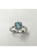 1.73ct Blue Zircon & Diamond Ring 14KW