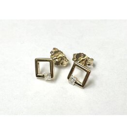 Square Frame Diamond Earrings