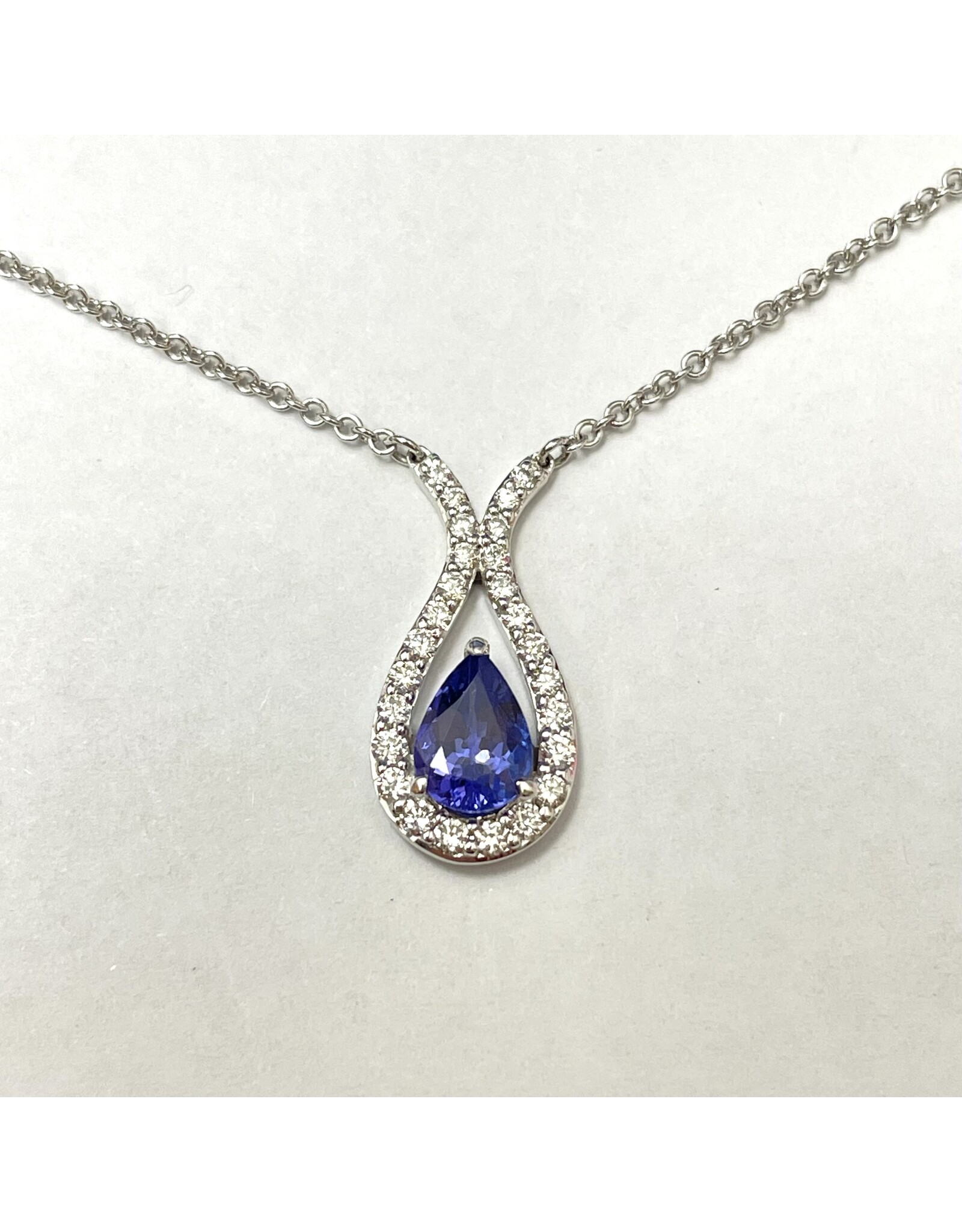 0.75ct Tanzanite & Diamond Pendant 14KW