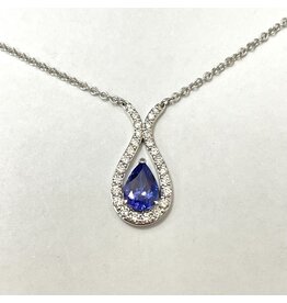 0.75ct Tanzanite & Diamond Pendant