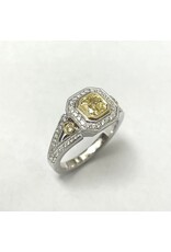 Natural Fancy Yellow & White Diamond Ring 18KYW