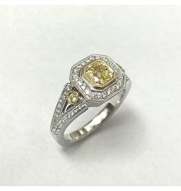 Natural Fancy Yellow & White Diamond Ring