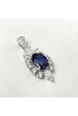 1.79ct Sapphire & Diamond Pendant 18KW