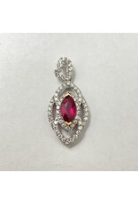 0.71ct Ruby & Diamond Pendant 18KW