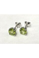 Peridot Stud Earrings 14KW