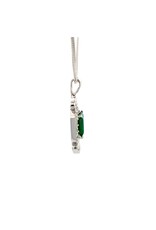 Custom Emerald and Diamond Pendant 14KW