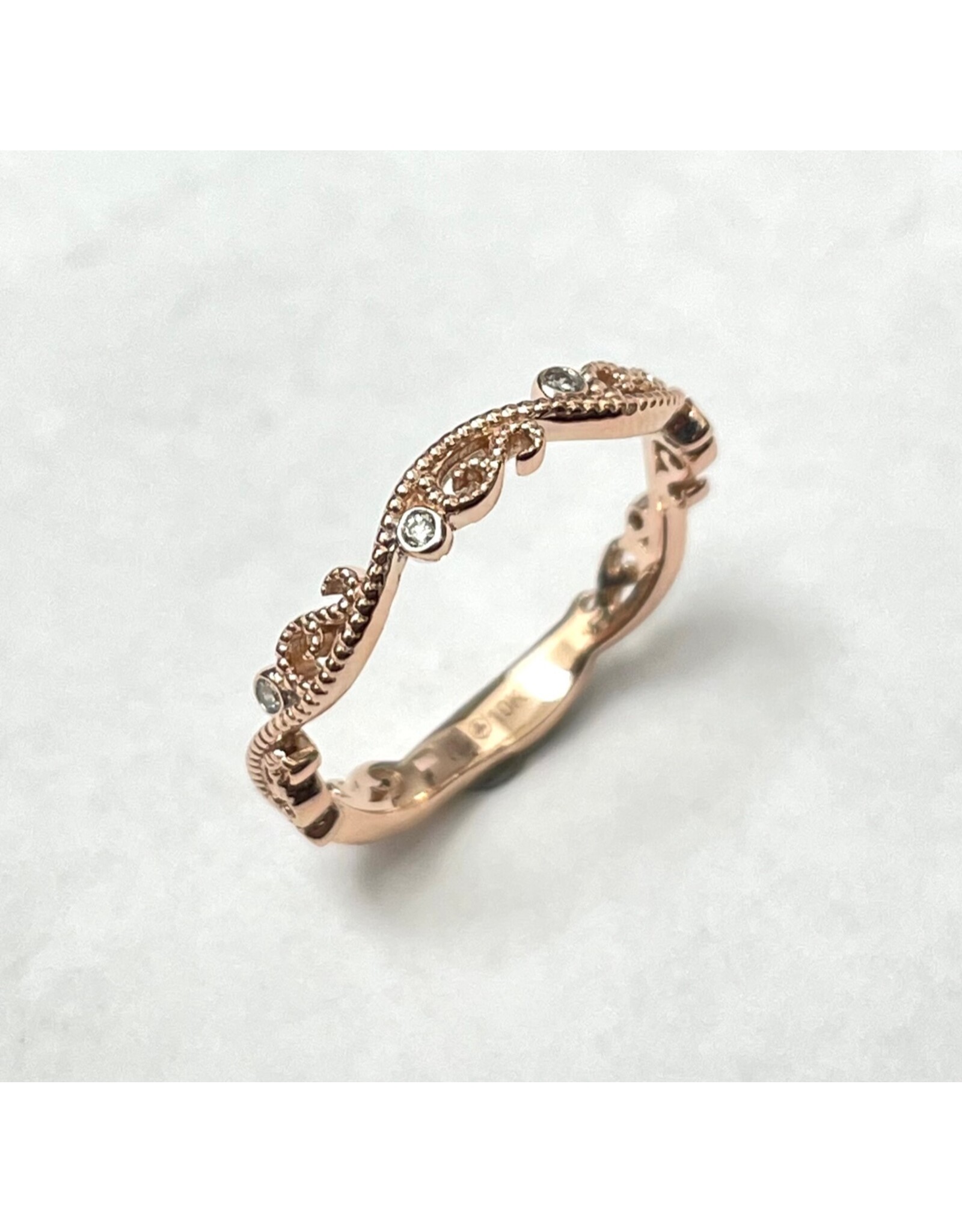 Filigree Diamond Stackable Ring 10KR