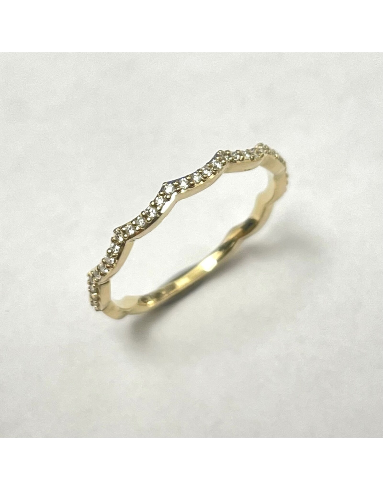 Contoured Diamond Stackable Ring 10KY
